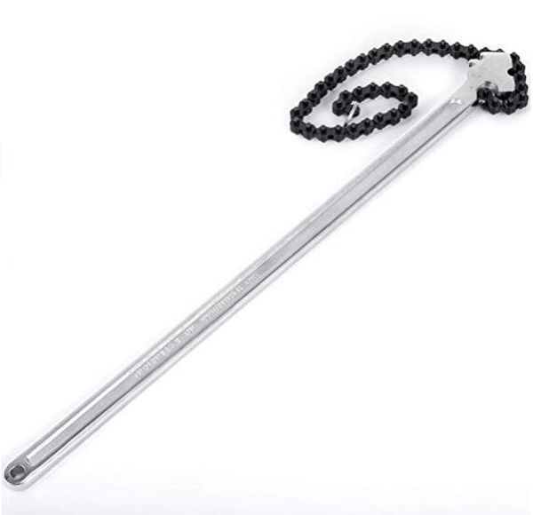 

24inch chain wrench carbon steel chain pipe wrench heavy duty 6inch diameter capacity strap filter