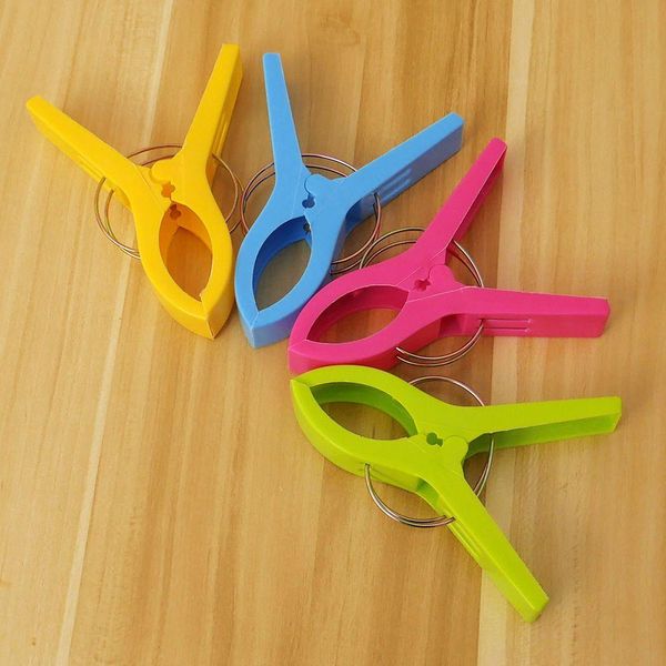 

4pcs large bright colour plastic beach towel pegs clips to sunbed tools sewing craft home office supply 2019 kgekg, Black
