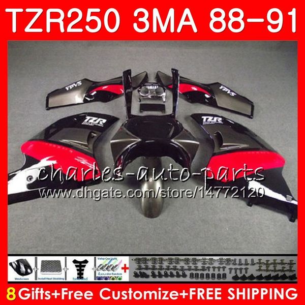 

body for yamaha tzr250 3ma tzr 250 rs rr ypvs tzr250rr 118hm.84 tzr-250 88 89 90 91 tzr250 1988 1989 1990 1991 fairings kit black cowling