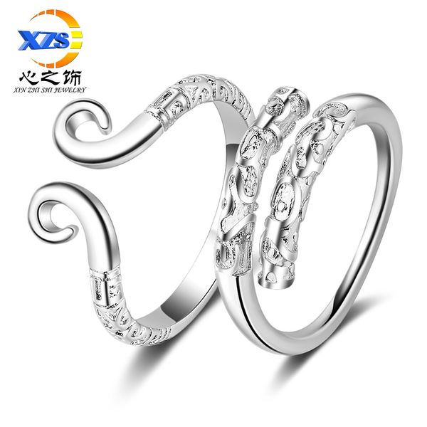 

straitjacket ring couples mens and womens japanese and korean-style simple goku rings golden cudgel ring, Silver