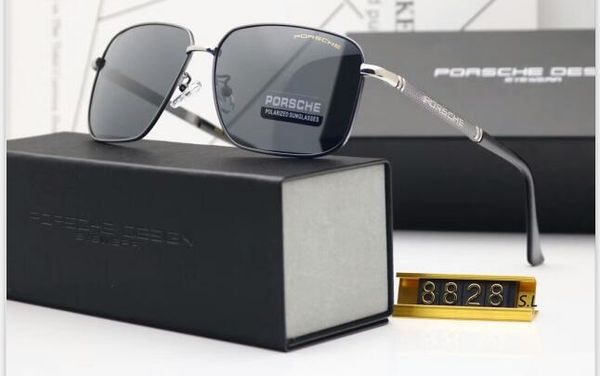 

intage men outdoor sunglasses attitude clssic metal silver square frame uv 400 protection eyewear with orange box, White;black
