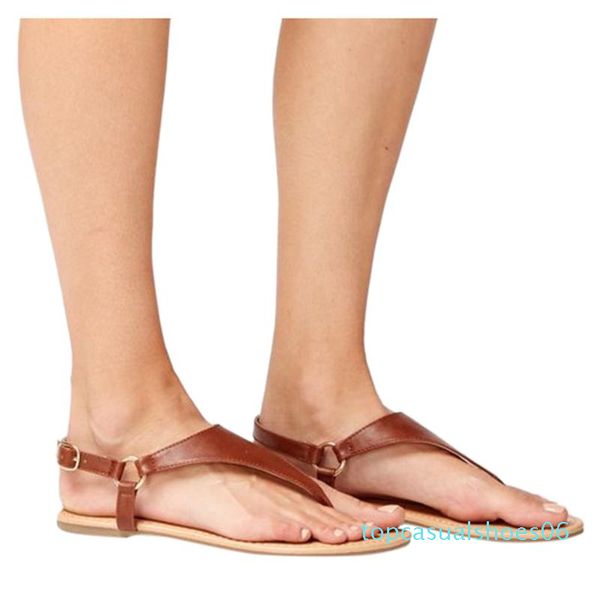 

roman belt-buckle non-slip flat sandals woman shoes new arrival flat women summer footwear zapatos de mujer woman sandal t06, Black