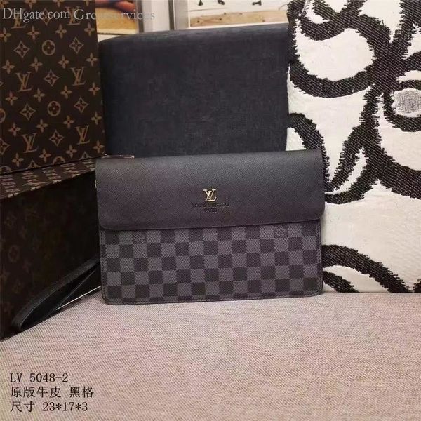 

2019 m5048 new real leather men s black bag plaid wallets purse mini clutches exotics evening chain belt bags
