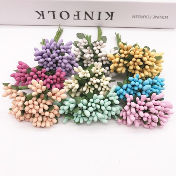 

12pcs pearl berry artificial stamen flower for wedding home decoration pistil diy wreath scrapbooking craft fake flowers