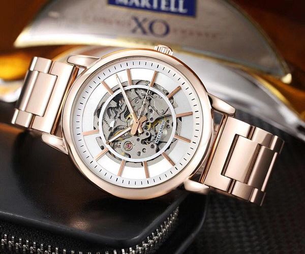 

2019 newmechanical automatic watch wristwatch automatic mechanical sport men's watches, Slivery;brown