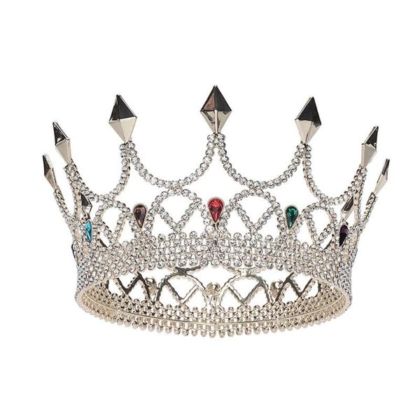 

men's gold crown headdress bride's wedding hair jewelry round crown bride wedding headpiece hair accessories new, Golden;white