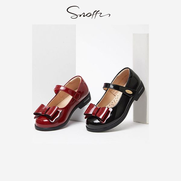 

kids leather shoes for girls wedding shoes square heel children princess sandal sewing bow kids dance performance ks642, Black;grey