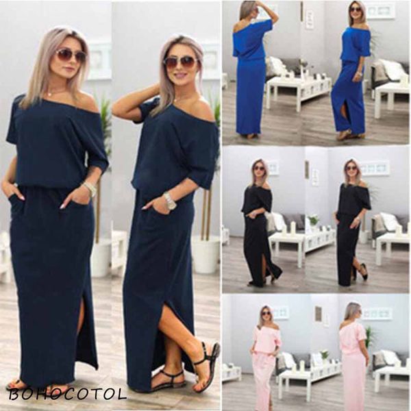 

2020 европа и соединенные штаты летом лопнуть платье платья от плеча бокового кармана раздельного свободным женского, White;black