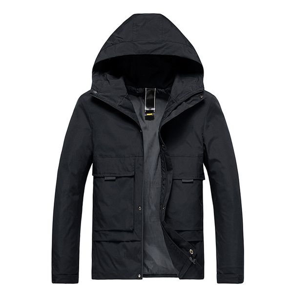 

autumn men's bomber zipper jacket coat casual pure color hooded zipper outdoor sport windbreaker outwear mens jacket coat male, Black;brown