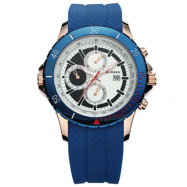 

man wrist diamond watch waterproof quartz adhesive tape calendar male mens chronograph fashion automatic casual watches wristwatches master, Slivery;brown