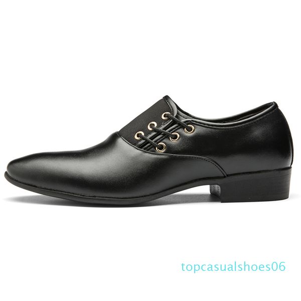 

men's casual dress shoes business pointed oxfords shoes for men lace up designer men office 2019 t06, Black