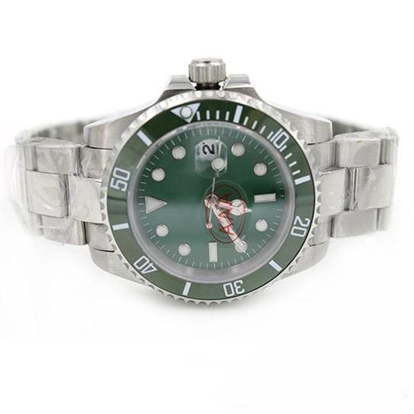 

New Mens watch Automatic Movement Men Stainless Steel Green Dial Sapphire Ceramic Bezel Original Clasp wristwatches