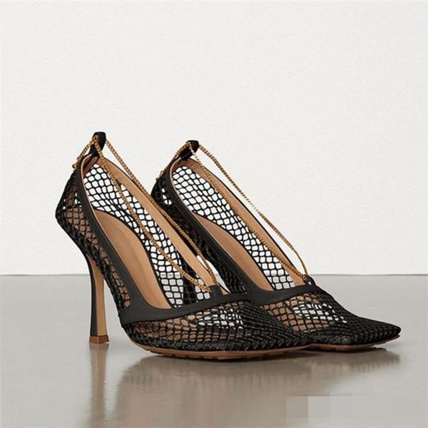 

Горячая продажа женщина лета Сандал Sexy Mesh Сандалии Женщины Высокие каблуки площа