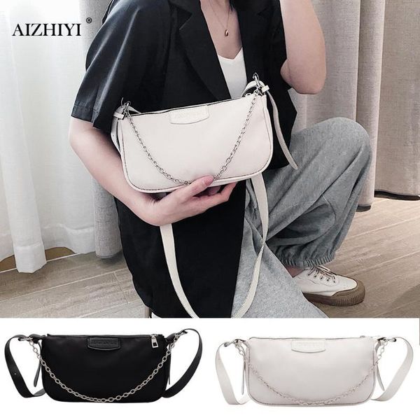

nylon women shoulder bag ladies pure color chain messenger crossbody bag casual female travel shopping handbags pouch