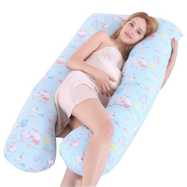 

maternity cotton pillow cover pregnant woman pillowcase u-shaped sleeping cushion case abdominal cushion for pregnant woman
