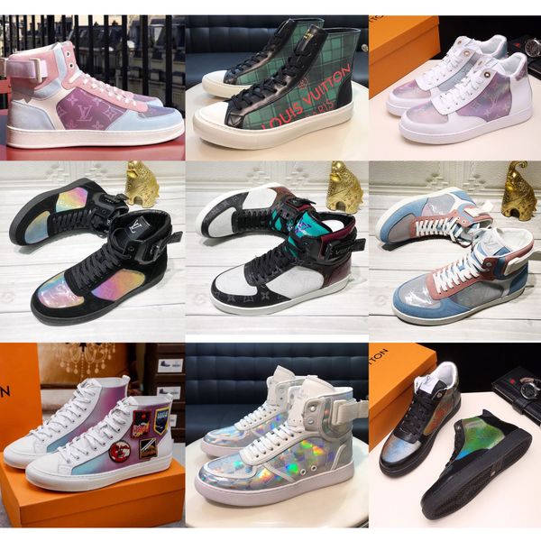 

2020 colorful genuine leather high casual shoes running shoes men designers shoes sports rivoli sneakers trainers, Black