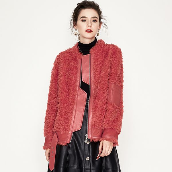 

vintage 100% wool jacket sheep shearling fur winter coat women clothes 2020 real fur coats korean elegant casaco feminino 8026, Black