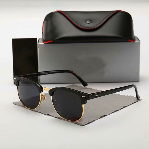 

real glass lens uv400 men women sunglasses 3016 retro driving sun glasses luxury desig brand rivet design goggles elegant female, White;black