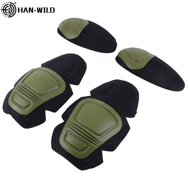 

tactical knee&elbow protector pad for paintball airsoft combat uniform military suit 2 knee pads&2 elbow pads just for frog suit, Black;gray