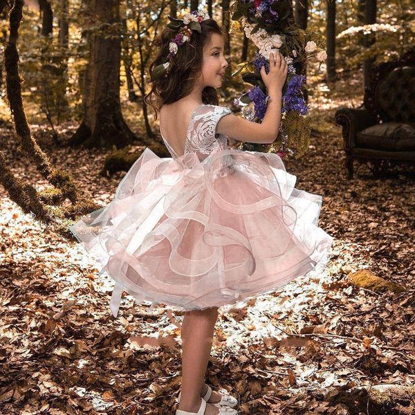 

cute toddler princess party dress for girls kids lace fluffy cake smash dresses for girls flower girl wedding evening clothing j190615, Red;yellow