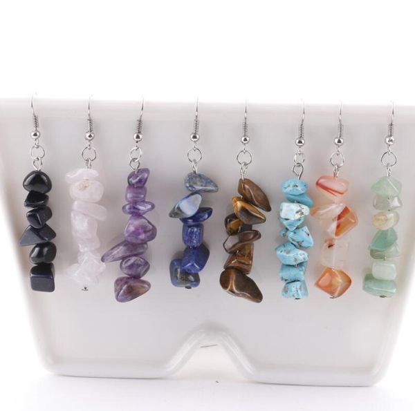

pure hand crystal stone earrings simple natural stone diy earrings multicolor stone jewelry for women and girls ing, Golden