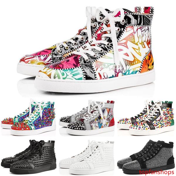 

new designer luxury s shoes men women studded spikes platform sneakers vintage genuine leather casual rivet sneaker size 36-45