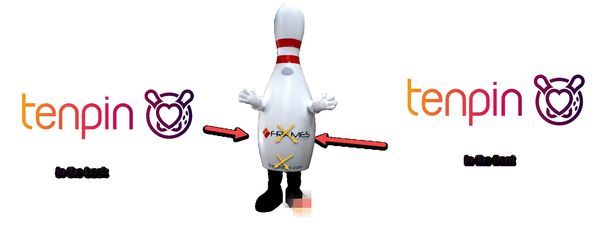 Personalizado bowling mascot costume LOGO frete grátis
