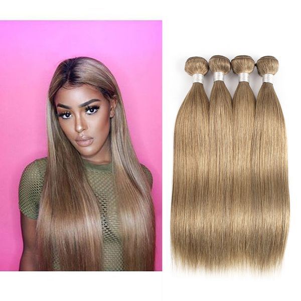 

ash blonde straight hair weave bundles #8 brazilian malaysian indian peruvian remy human hair extensions 3 or 4 bundles 16-24 inch, Black