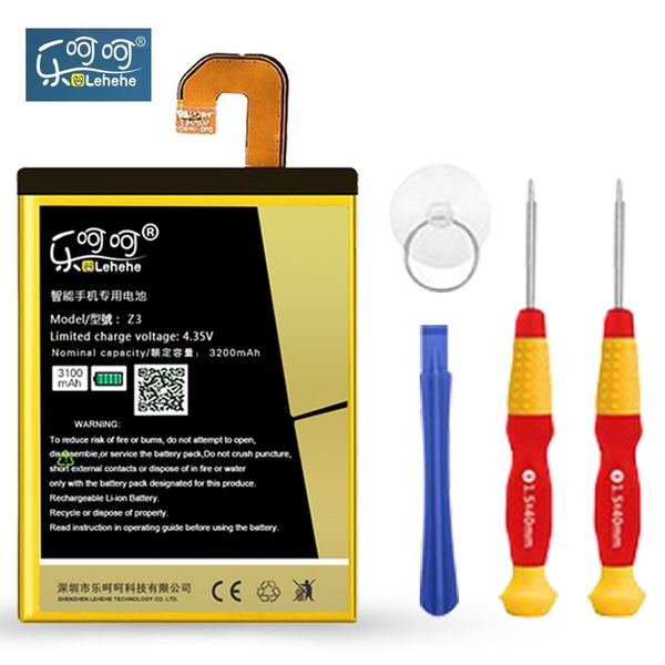 

lehehe battery for sony z3 l55t l55u d6653 d6633 d6643 3100mah battery replacement batteries tools gifts