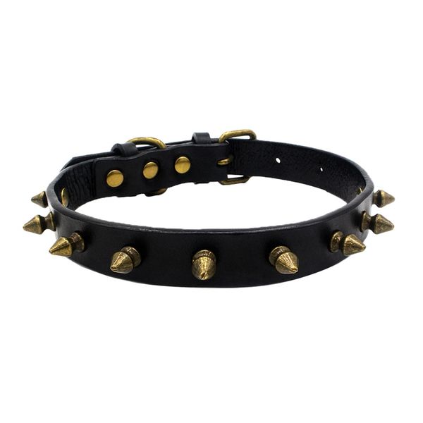 

spiked studded dog cat small medium large collar bowtie with microfiber leather