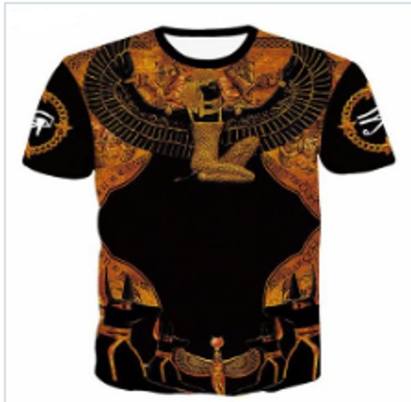 

новейшая новинка уличная одежда мужчины женщина летний стиль древнеегипетский фараон смешные 3d печати повседневная круглый вырез футболки т, White;black