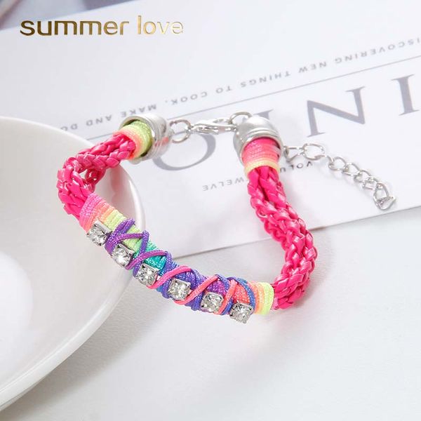 

boho handmade braided bracelet for women adjustable size ethnic style colorful fluorescence rope weave bracelet fashion jewelry wholesale, Black