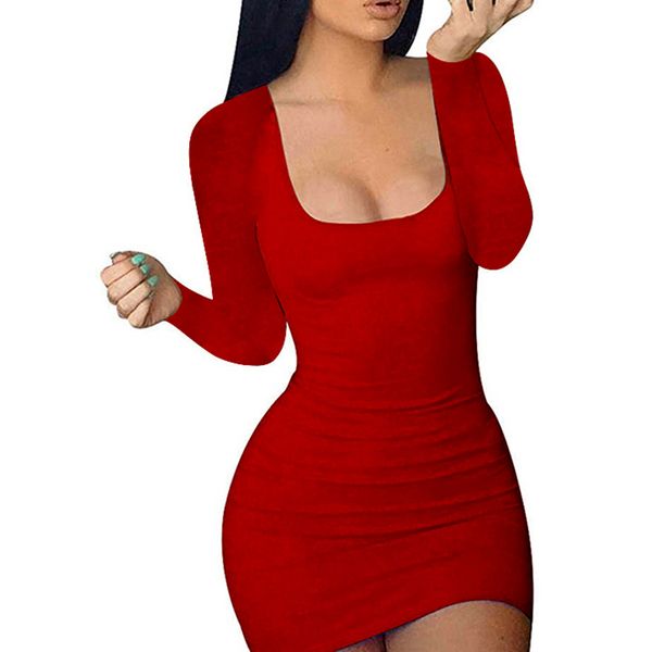 

brief style autumn women mini dress round neck long sleeve fashion solid dress, Black;gray
