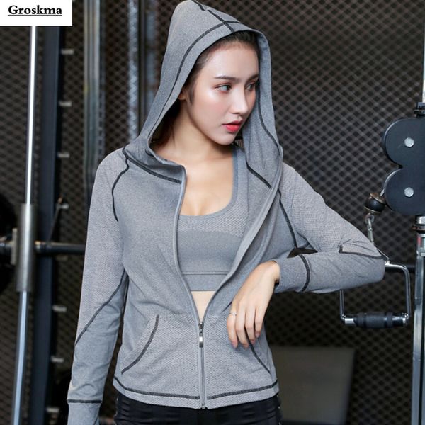 

2018 autumn outdoor sport training women jacket mesh patchwork breathable zipper coats womens fitness gym wear yoga clothing