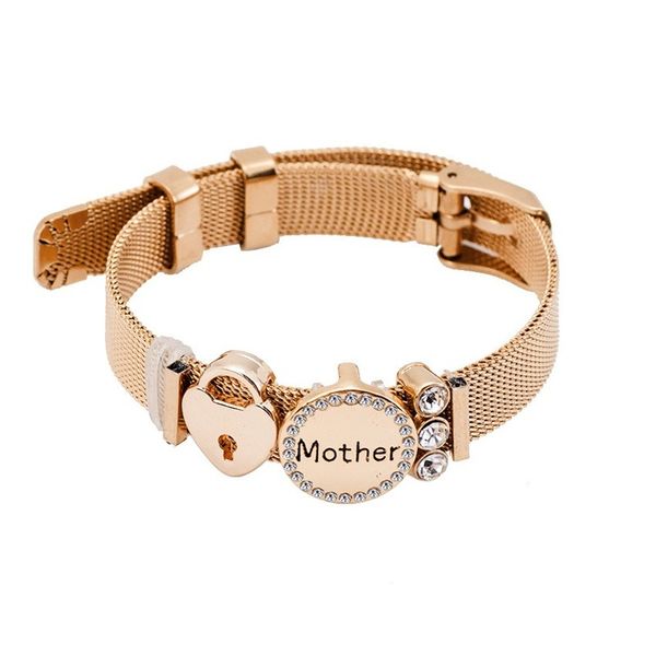 

bracelet love lock family bracelet asian diy fashion jewelry creative temperament hand accessories gift for mother, Black