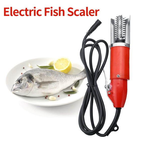 Freeshipping 120W wasserdichter elektrischer Fischschuppenschaber Angelschupper reinigen leicht Fischabstreifer Entferner Reinigungswerkzeug Ladeadapter