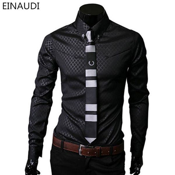 

men plaid shirts brand 5xl 2016 new mens dress shirts long sleeve slim casual black white social male clothes chemise homme 25 c18122701, White;black
