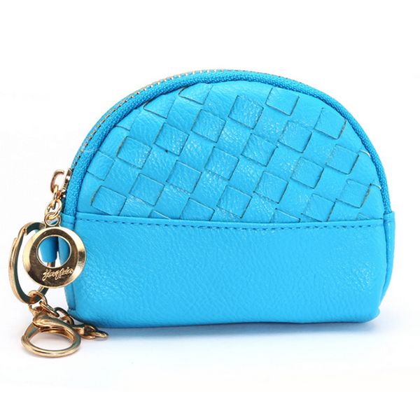 

new candy color cute braid coin purse zipper ladies girls small clutch bag change wallet with snap ring, Red;black
