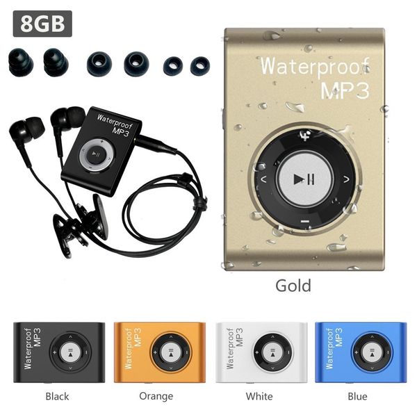 

summer swimming clip waterproof mp3 music player headphones sports diving run ipx8 with fm radio for swimming mp3 with earphones