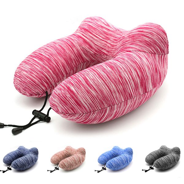 

car travel inflatable neck pillow can accommodate cotton silk u-shaped pillow head car travel neck