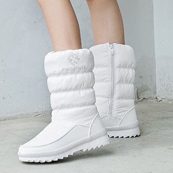

youyedian winter snow boots women winter boots fake fur lady warm shoes snow shoes waterproof botas 9m3, Black