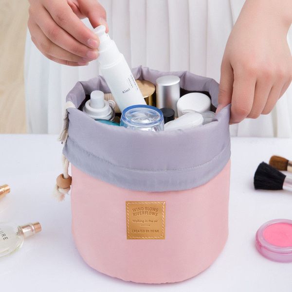 

waterproof barrel travel cosmetic bag cosmetic bag nylon wash dressing box storage large capacity