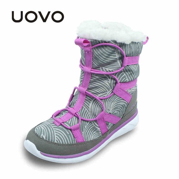 

uovo new winter kids shoes girl boots kids snow boots plush shoes for 5-14 years old, Black;grey