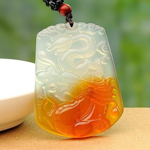 

fine jewelry fashion jade pendant medullary carved chinese dragon lucky blessing women men jewelry, Silver