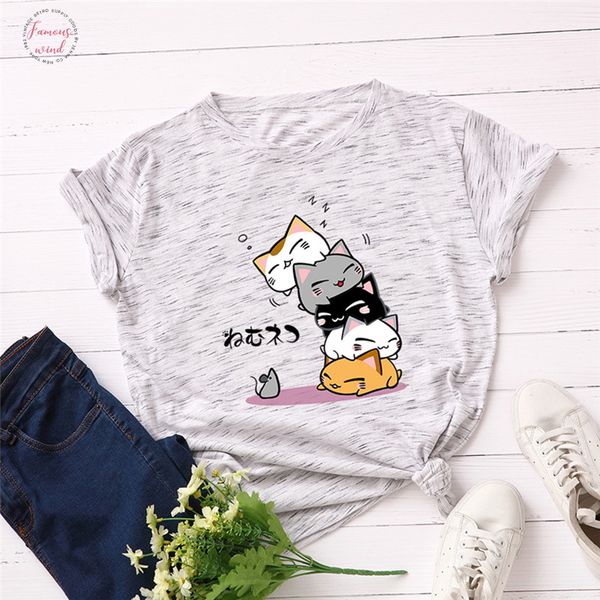 

plus size batwing dolman sleeve s 5xl new cat letter print t shirt 100% cotton short sleeve summer t shirt casual tshirt, White