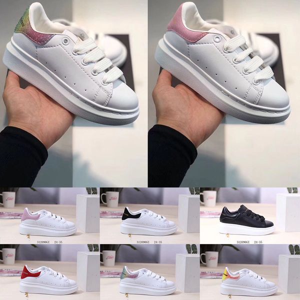 

детские роскошные платформы детская дизайнерская обувь светоотражающие тройной черный белый золотой детские повседневные кроссовки вечерние