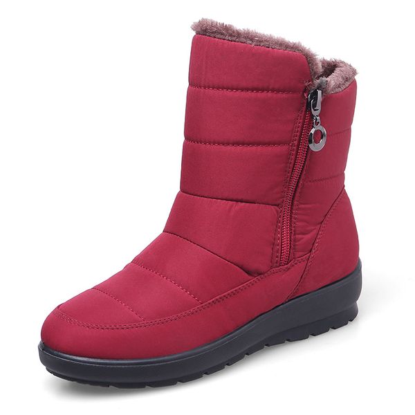 

2019 winter snow boots non-slip women boots waterproof winter plus cotton velvet women shoes warm ankle big size 42, Black