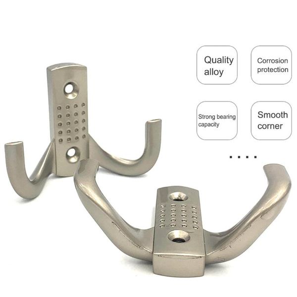 

home storage bathroom accessory coat hook wall mounted office closet zinc alloy heavy duty door hangers double prong towel robe