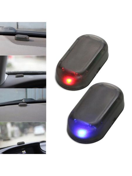 

car solar led anti-theft lights strobe signal lights solar simulation anti-theft warning wire-traffic warning