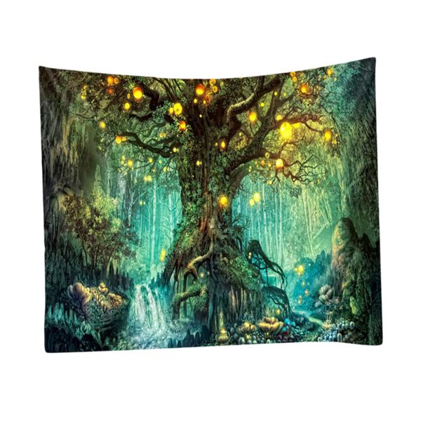 

large psychedelic tree tapestry wall hanging indian hippie bedspread decor